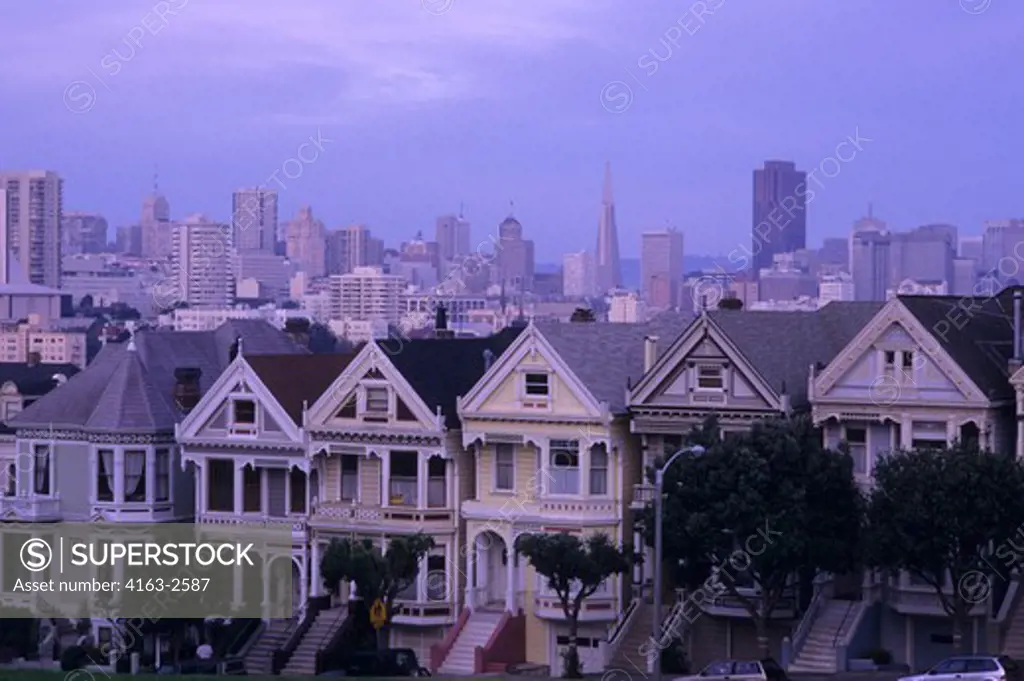 USA, CALIFORNIA, SAN FRANCISCO, VICTORIAN STYLE HOUSES, ""PAINTED LADIES""