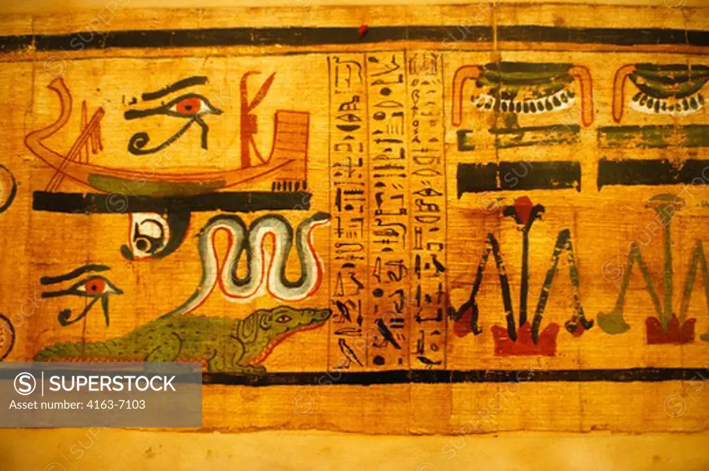 EGYPT, CAIRO, EGYPTIAN MUSEUM OF ANTIQUITIES, 3 THOUSAND YEAR OLD PAPYRUS