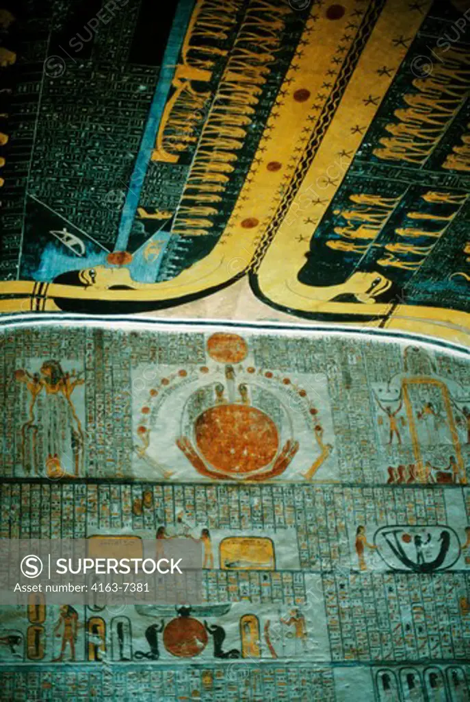 EGYPT, NILE RIVER, NEAR LUXOR, VALLEY OF THE KINGS, RAMSES VI TOMB, 20TH DYNASTY
