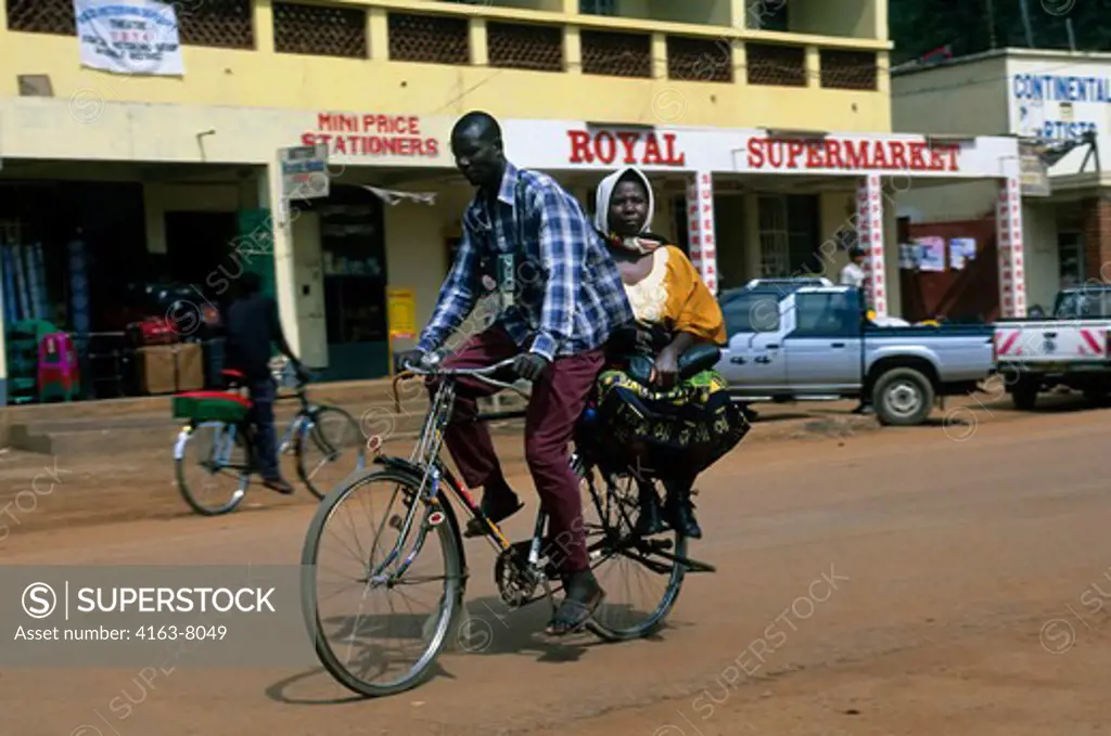 UGANDA, KABALE, STREET SCENE, BICYCLE TAXI