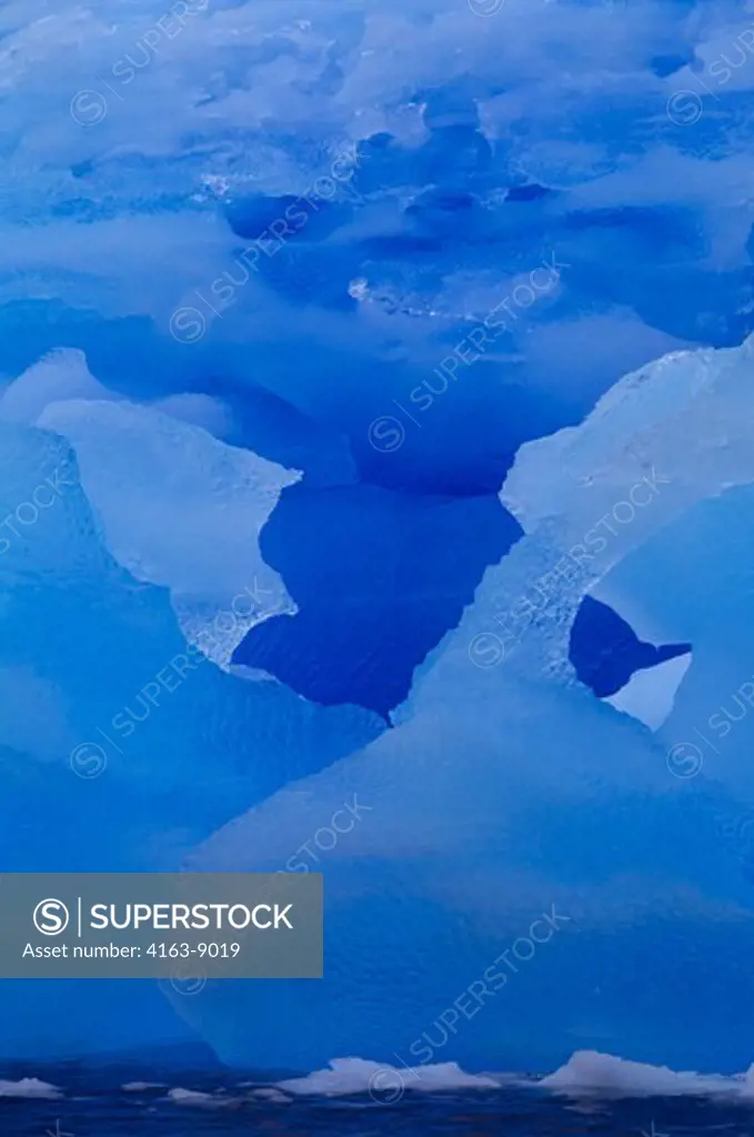 ANTARCTIC PENINSULA, ARGENTINE ISLANDS, BLUE ICEBERG, DETAIL