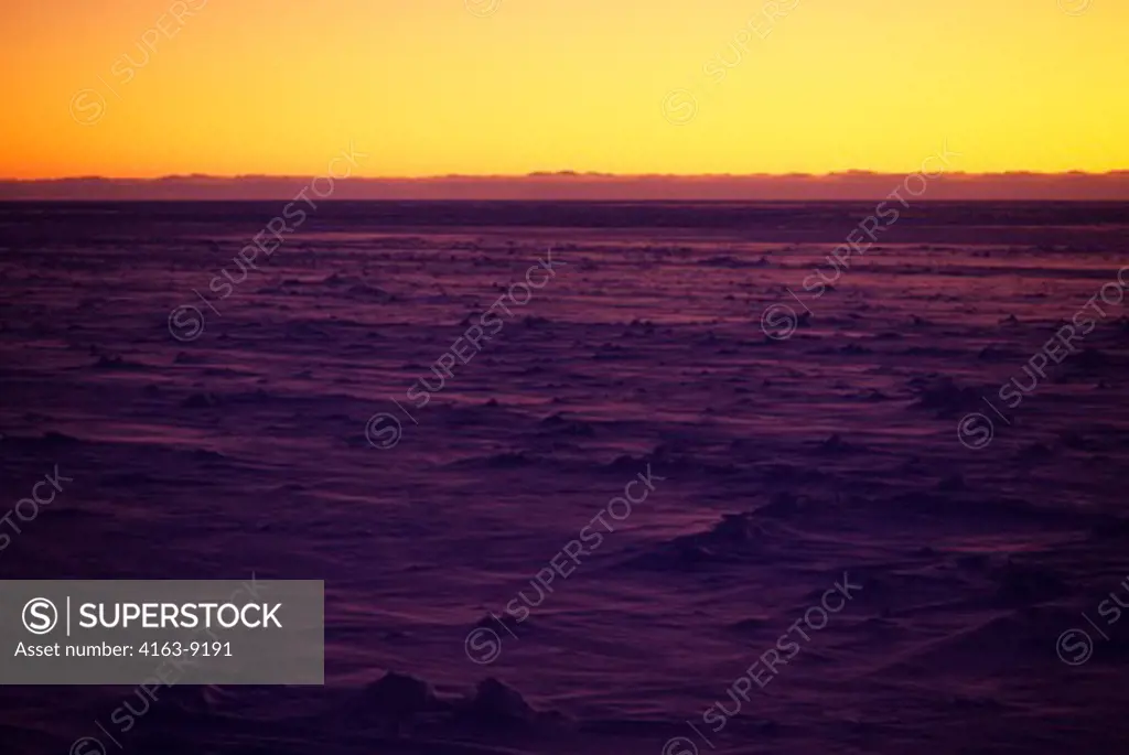 ANTARCTICA, WEDDELL SEA, PACK ICE AT MIDNIGHT