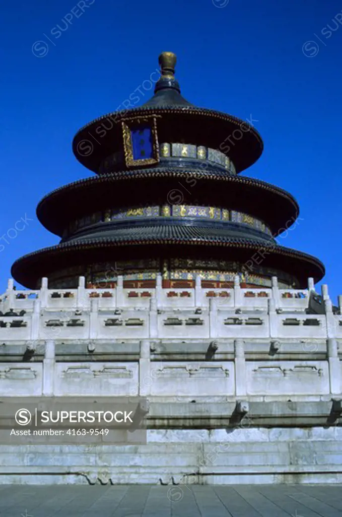 CHINA, BEIJING, TEMPLE OF HEAVEN, ART & ARCHITECTURE, HALL OF PRAYER FOR GOOD HARVESTS