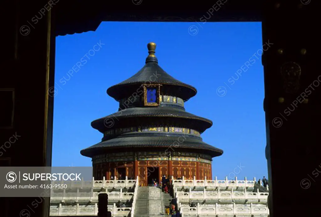CHINA, BEIJING, TEMPLE OF HEAVEN, ART & ARCHITECTURE, HALL OF PRAYER FOR GOOD HARVESTS