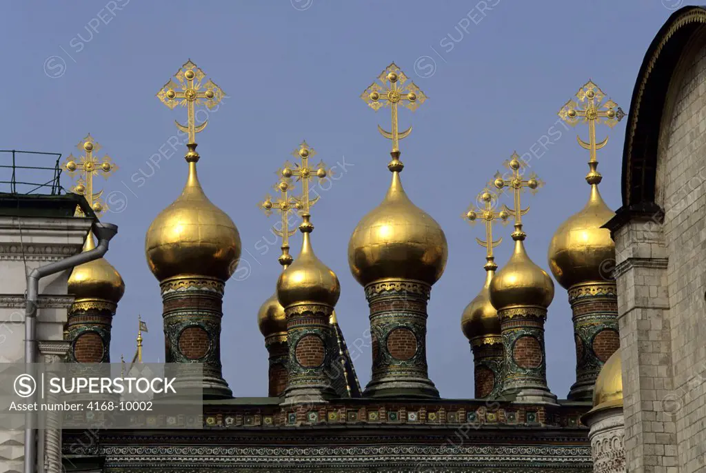 Russia, Moscow, Kremlin, Cathedral Square, Gilded Onion Domes