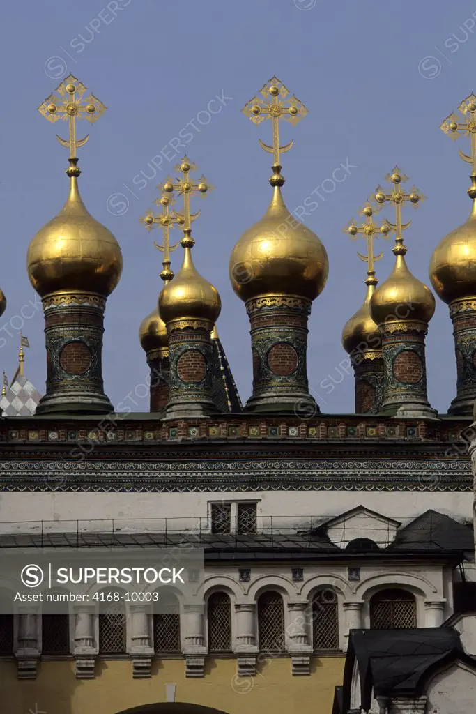 Russia, Moscow, Kremlin, Cathedral Square, Gilded Onion Domes