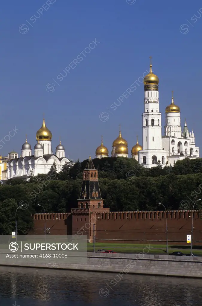 Russia, Moscow, View Of Kremlin, Moskva River