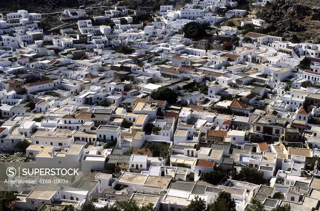 Greece, Rhodes, Lindos, Overview Of Village