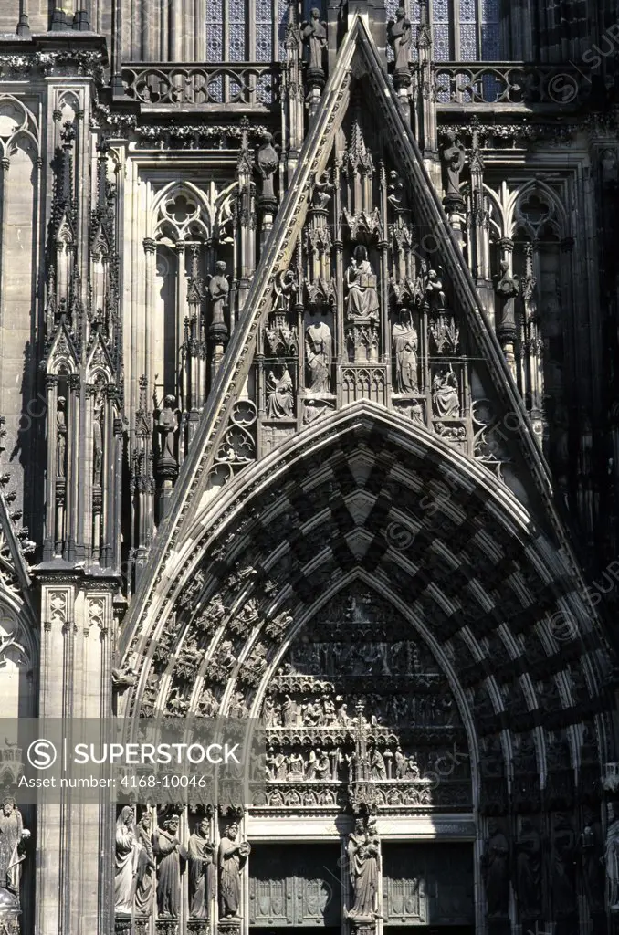 Germany, Cologne, Cathedral (Gothic), Detail Of West Side Entrance