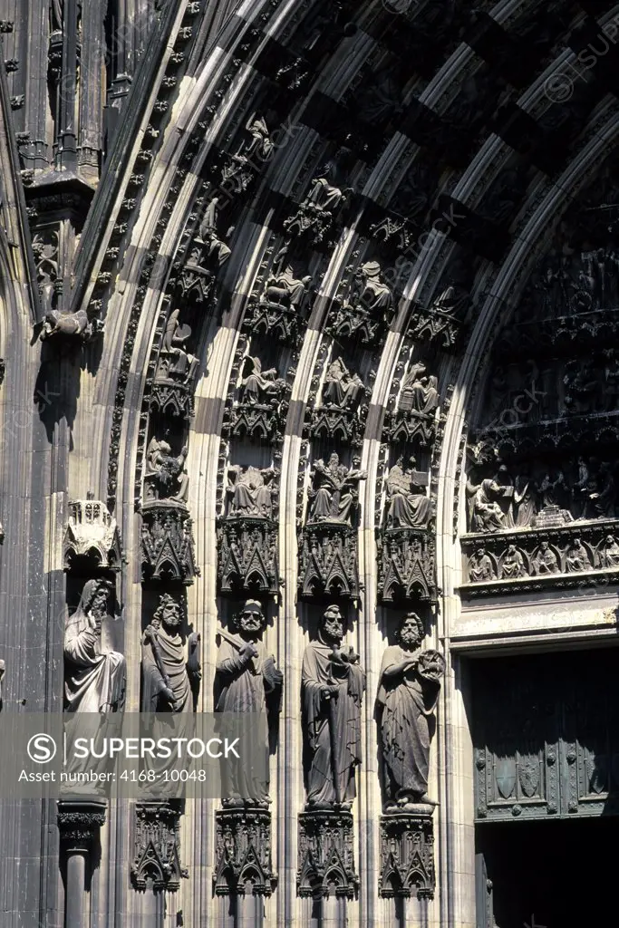 Germany, Cologne, Cathedral (Gothic), Detail Of West Side Entrance