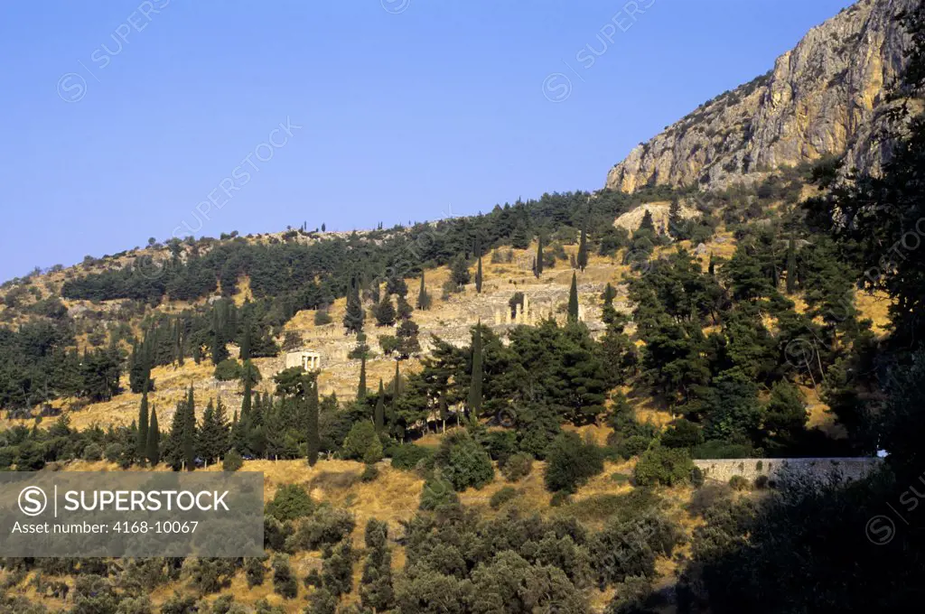 Greece, Delphi, View Of The Sanctuary Of Apollo