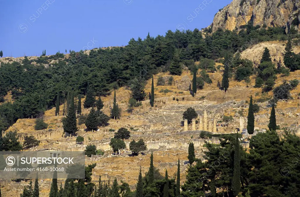 Greece, Delphi, View Of The Sanctuary Of Apollo