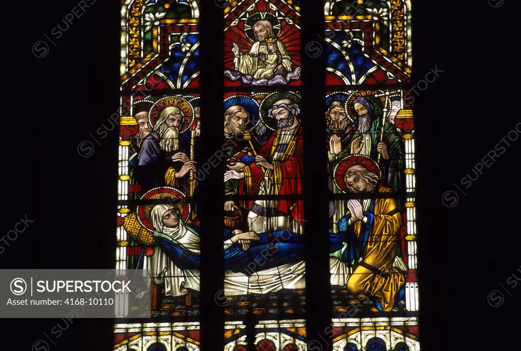 Germany, Rhine River, Oberwesel, Liebfrauen Church, 1308, Stained Glass Windows