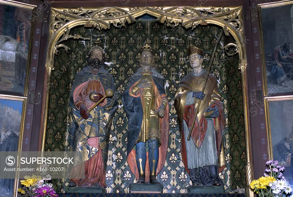 Hungary, Budapest, Buda, (Hilly Side Of City), St. Matthias Church, Interior, Statues