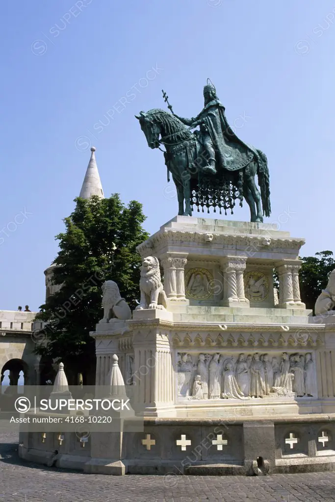 Hungary, Budapest, Buda, (Hilly Side Of City), Fishermen'S Bastion With St. Stephen'S Statue
