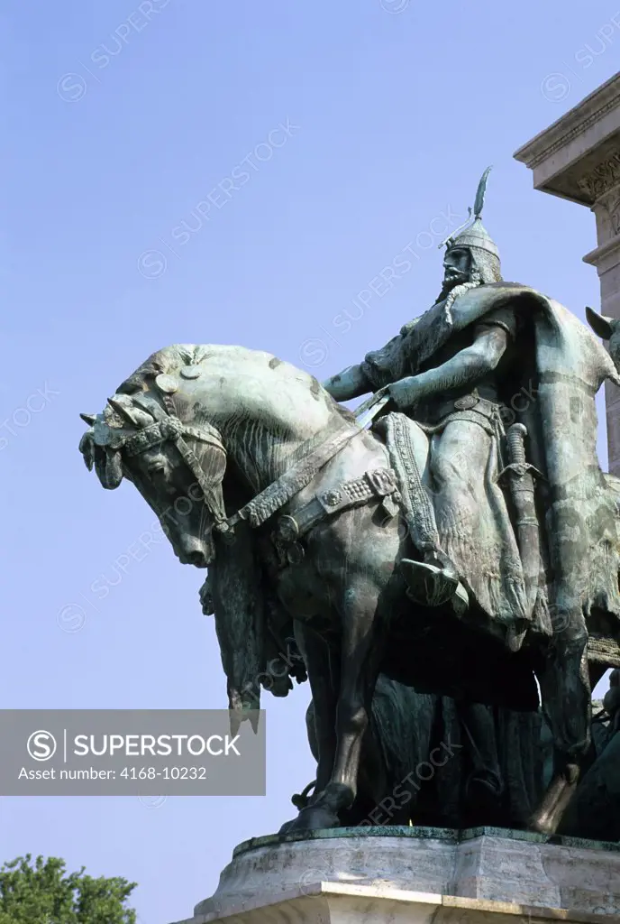 Hungary, Budapest, Pest, (Flat Side Of City), Hero'S Square, Statue