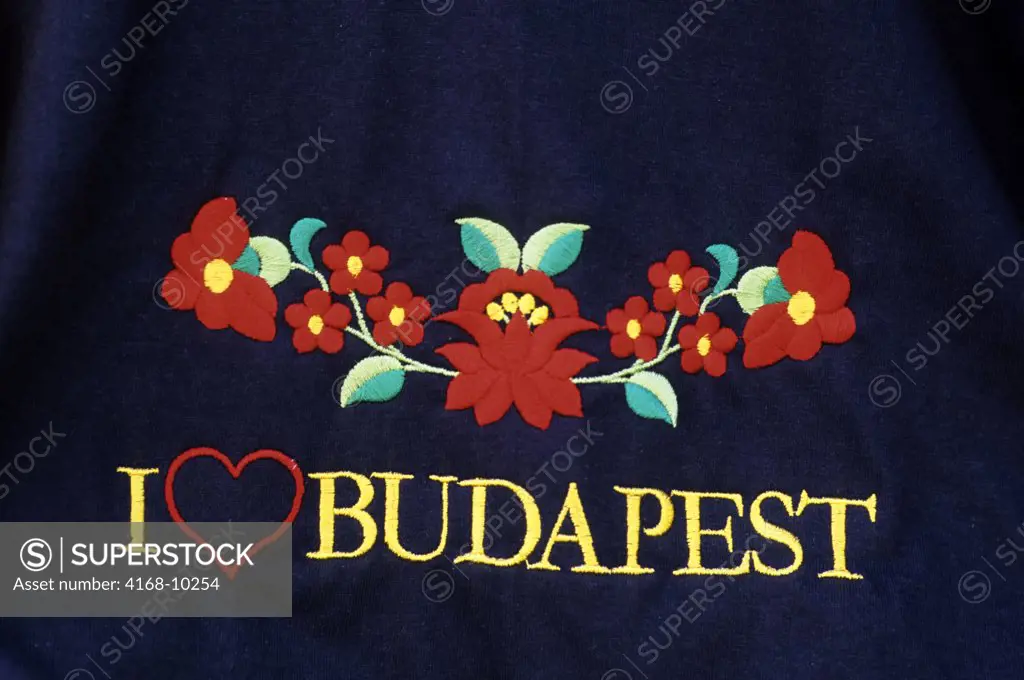 Hungary, Budapest, Street Scene, Souvenirs, 'I Love Budapest' T-Shirt