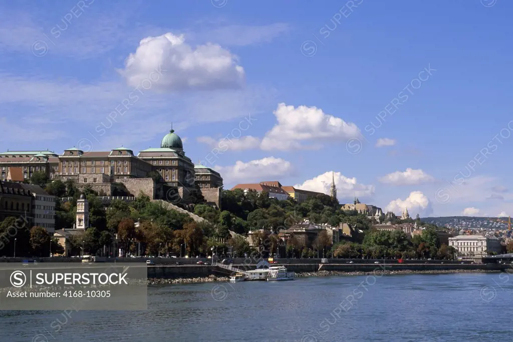 Hungary, Budapest, View Of Castle District, Danube River