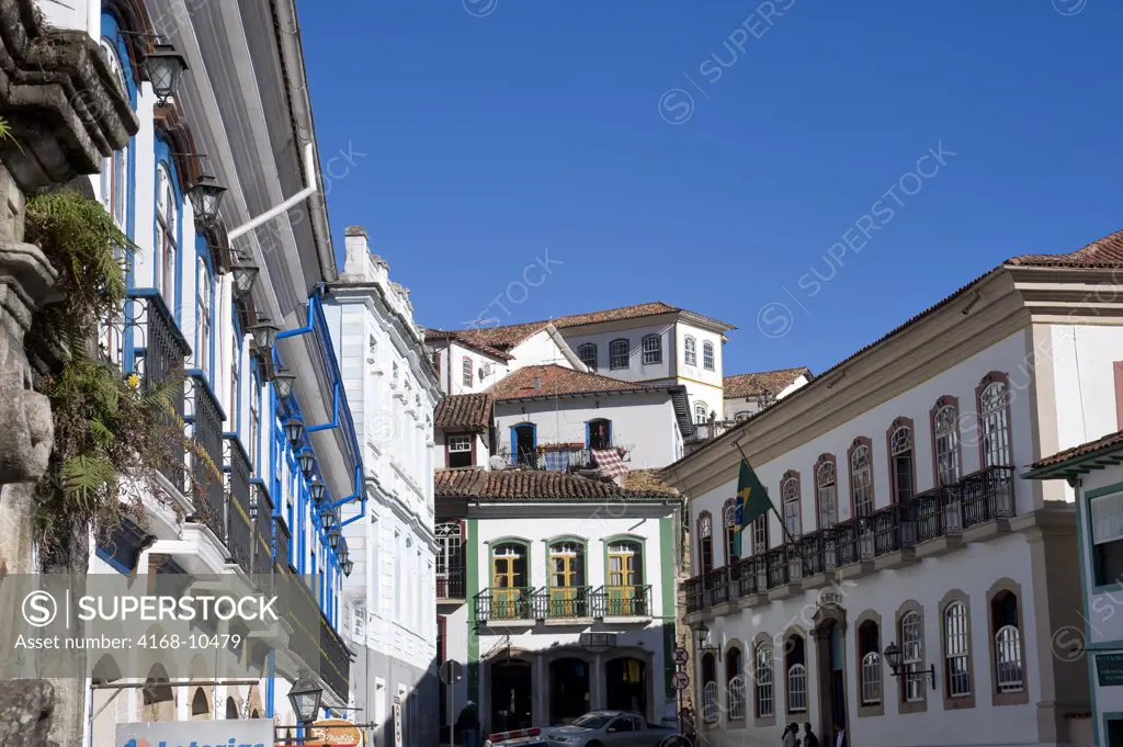 Brazil, Minas Gerais, Colonial Town Of Ouro Preto (Unesco World Heritage Site), Local Houses