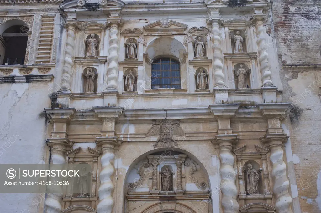 Guatemala, Highlands, Antigua, San Francisco Church, Detail Of Architecture