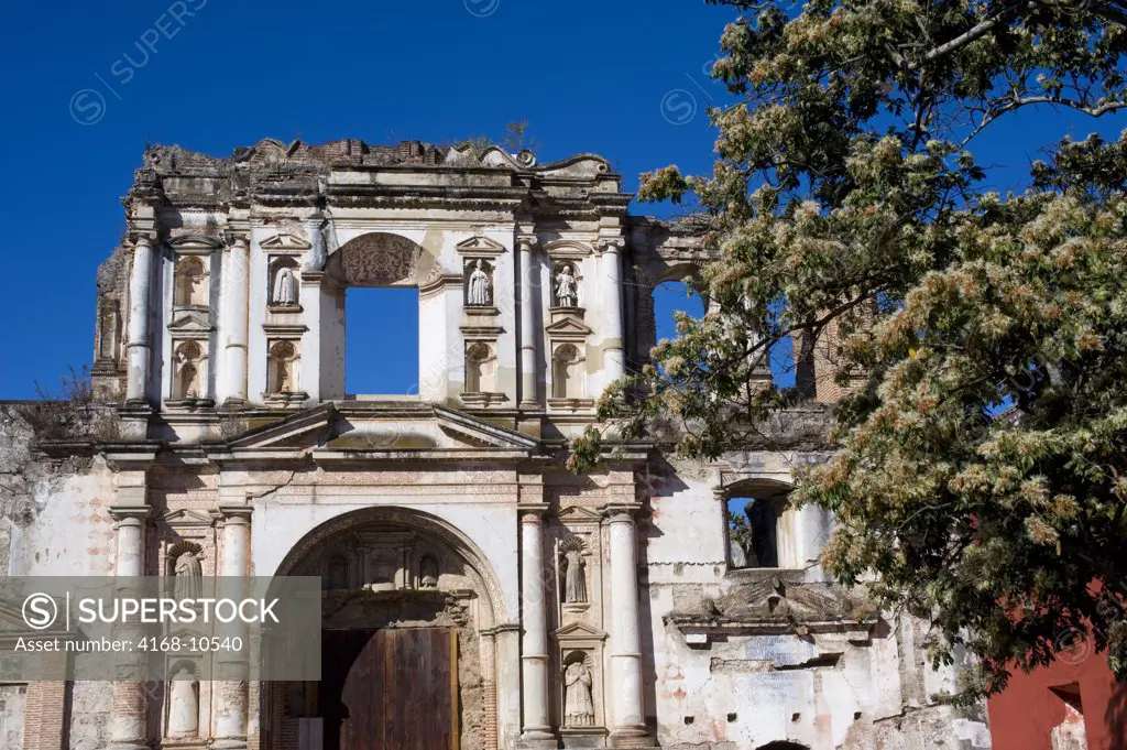 Guatemala, Highlands, Antigua, Ruins Of Escuela De Cristo, Religious School