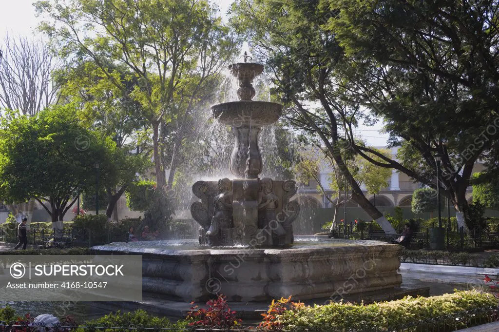 Guatemala, Highlands, Antigua, Main Square, Fountain