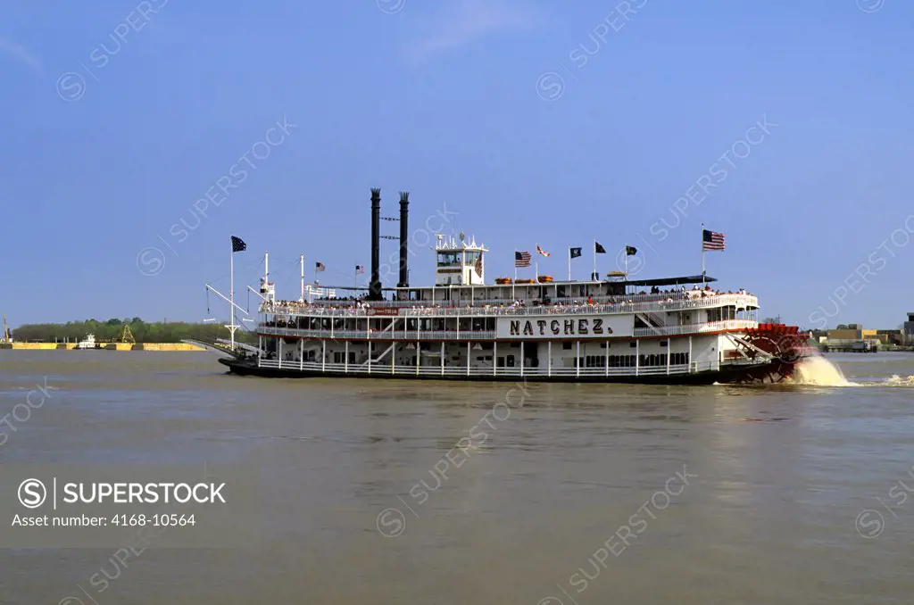 Usa,Louisiana,New Orleans, Mississippi River, Natchez Paddle Wheeler