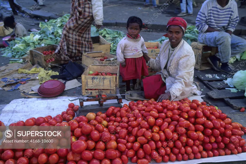 Madagascar, Antananarivo, Zoma Market Scene, Tomatoes For Sale