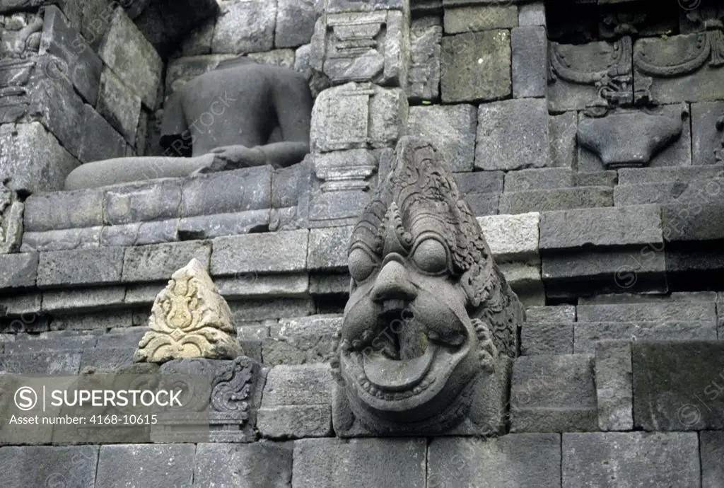 Indonesia, Java, Borobudur Buddhist Temple, Stone Carvings And Bass Reliefs