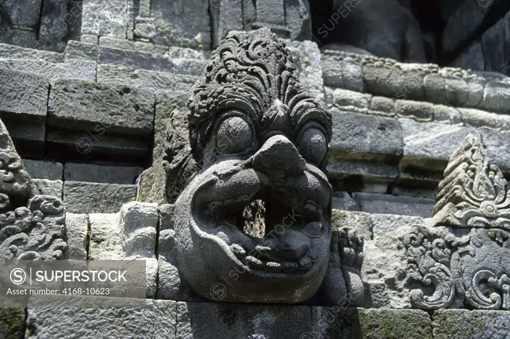Indonesia, Java, Ancient Borobudur Buddhist Temple, Bass Reliefs & Stone Carvings, Gargoyle