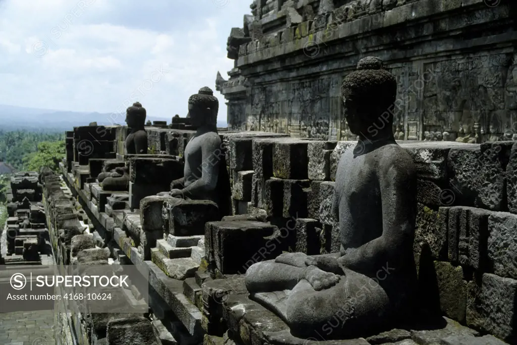 Indonesia, Java, Ancient Borobudur Buddhist Temple, Bass Reliefs & Stone Carvings