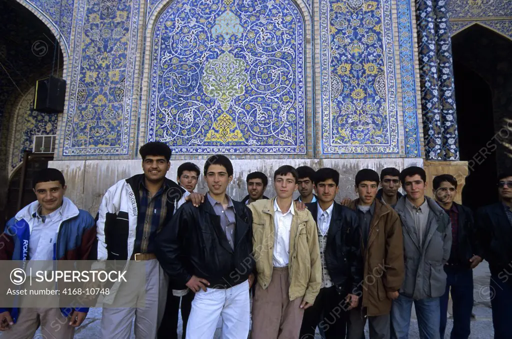 Iran, Esfahan, Eman Khomeni Square, Imam (Masjed-E Emam) Mosque, Male Students
