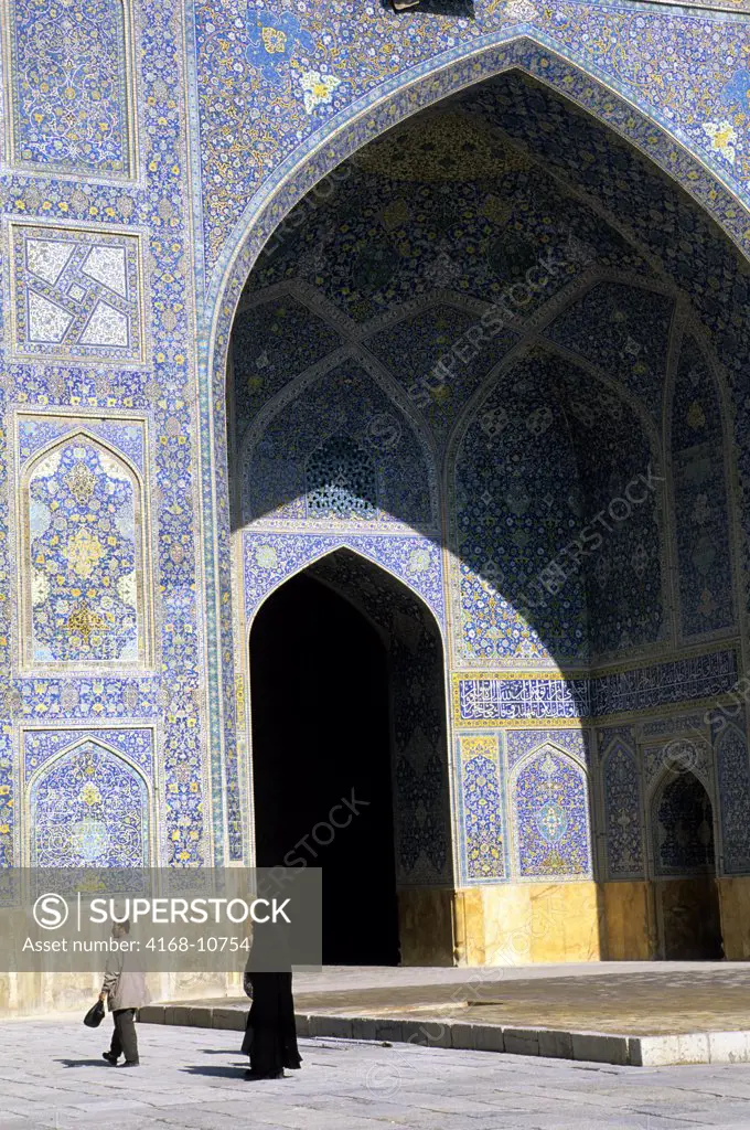 Iran, Esfahan, Eman Khomeni Square, Imam (Masjed-E Emam) Mosque, Madresseh, Tilework