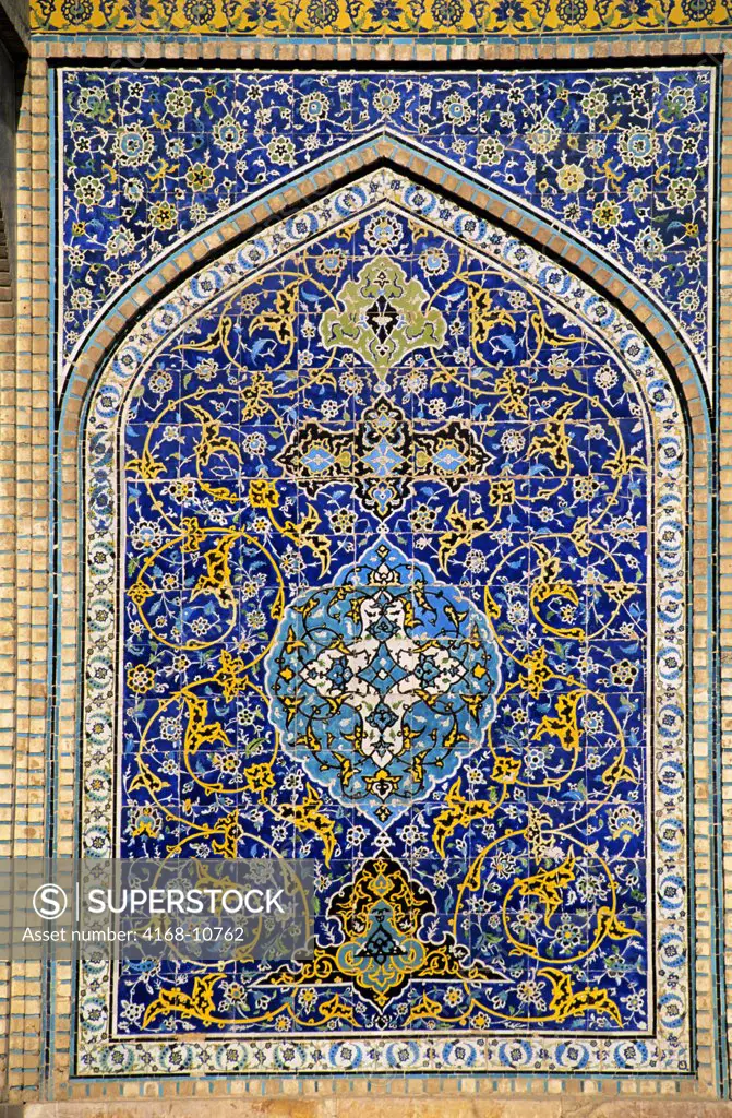 Iran, Esfahan, Eman Khomeni Square, Imam (Masjed-E Emam) Mosque, Detail, Tiles