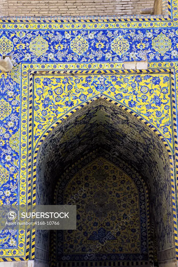Iran, Esfahan, Eman Khomeni Square, Imam (Masjed-E Emam) Mosque, Tilework