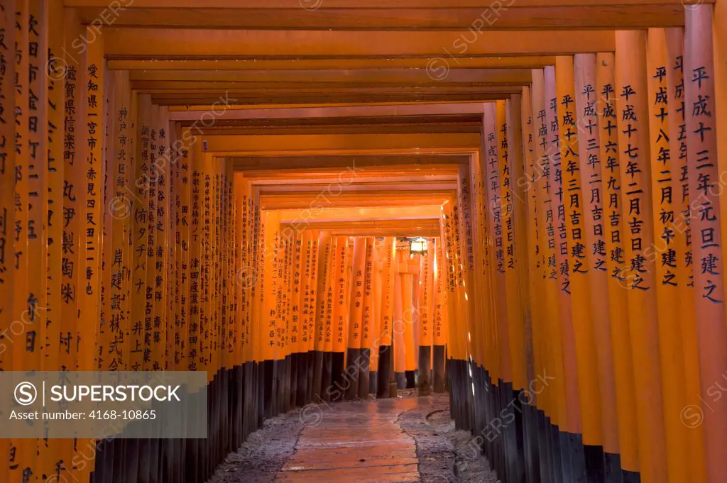 Japan, Kyoto, Fushimi Inari Shrine (Shinto Shrine), Torii Gates (Offerings)