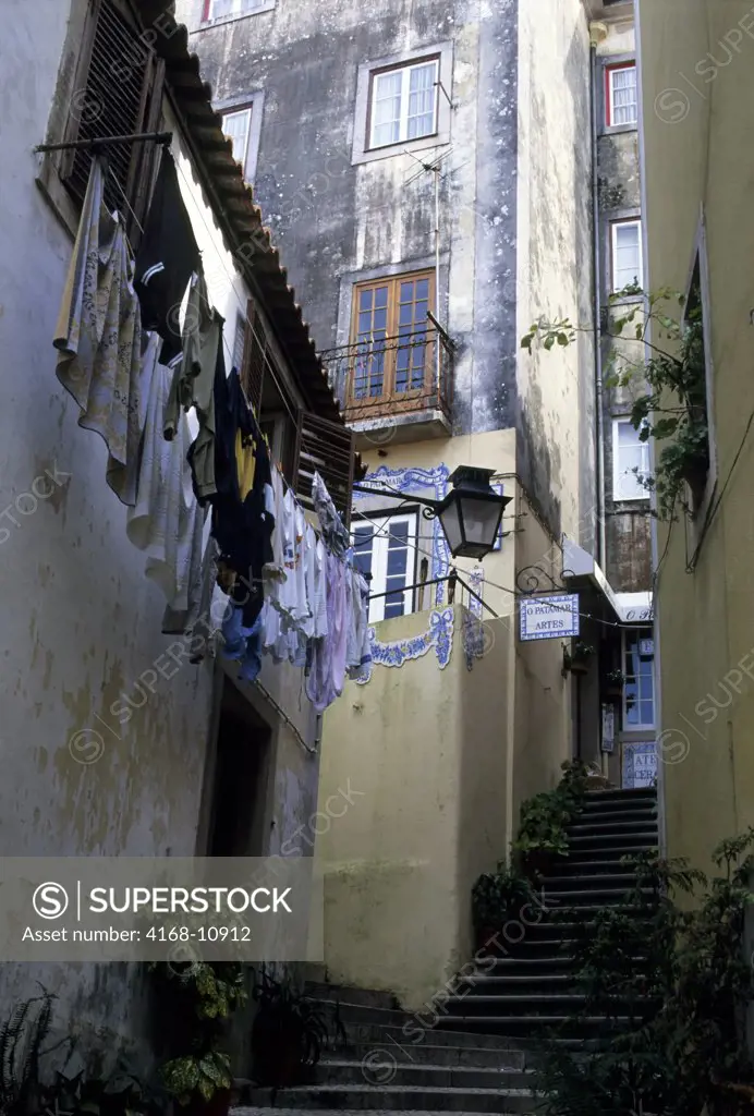Portugal, Near Lisbon, Sintra, Alley Scene