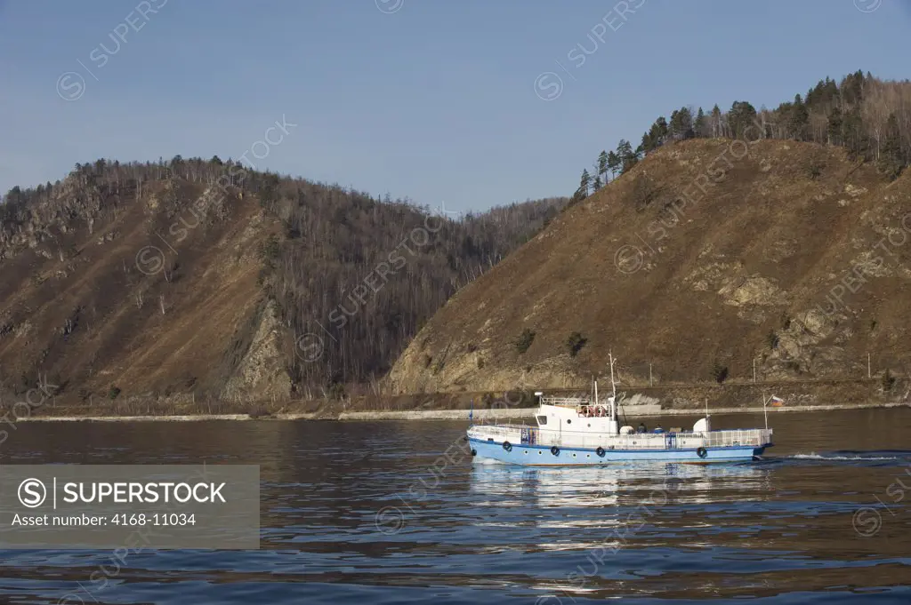 Russia, Siberia, Near Irkutsk, Lake Baikal, Boat