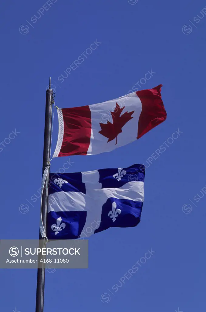 Canada, Quebec, Canadian And Quebec Flags