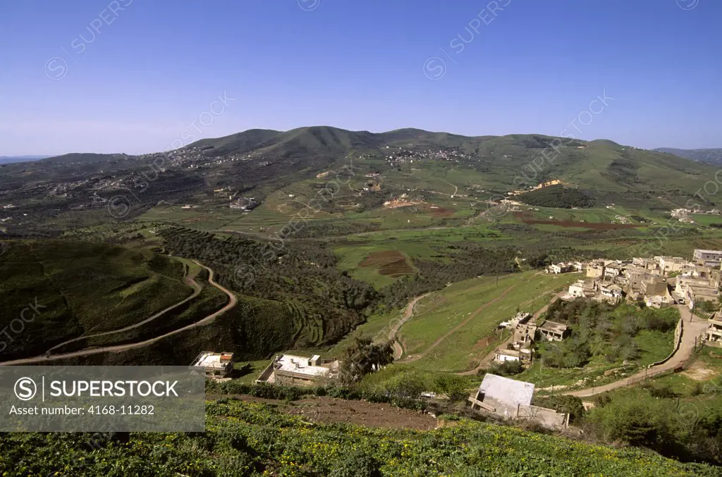 Syria, Near Homs, Central Syria, Landscape With Olive Trees And Villages