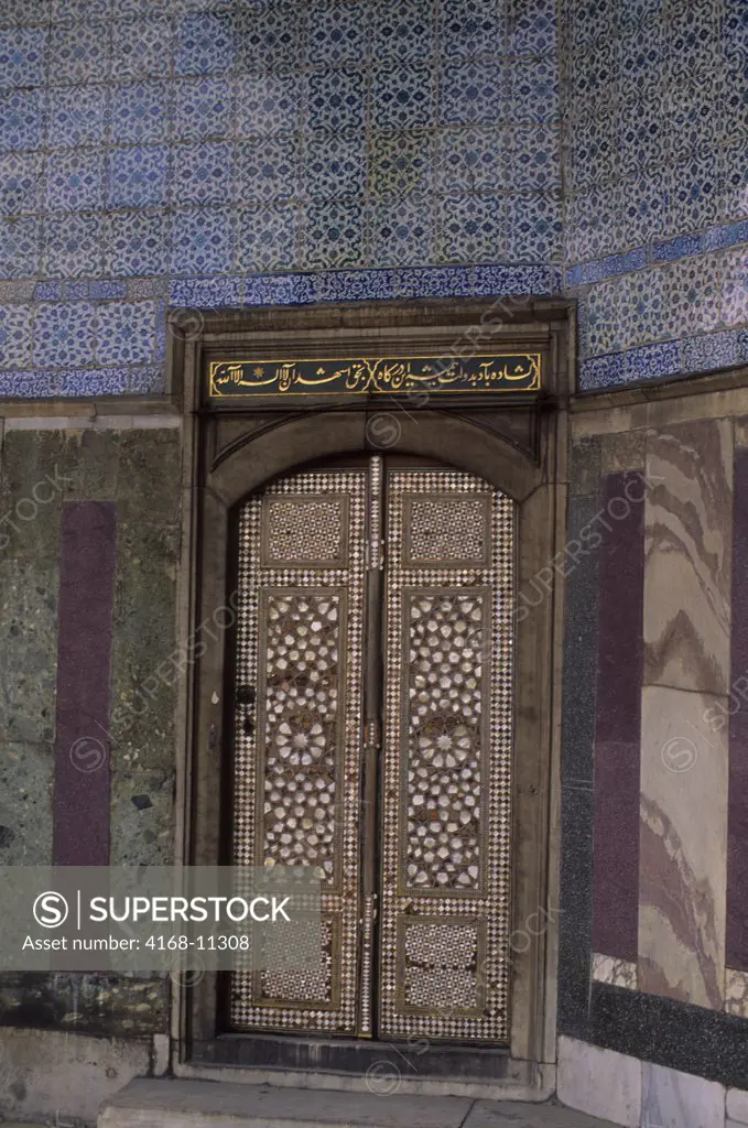 Turkey, Istanbul, Topkapi Palace, Door With Inlayed Mother Of Pearl