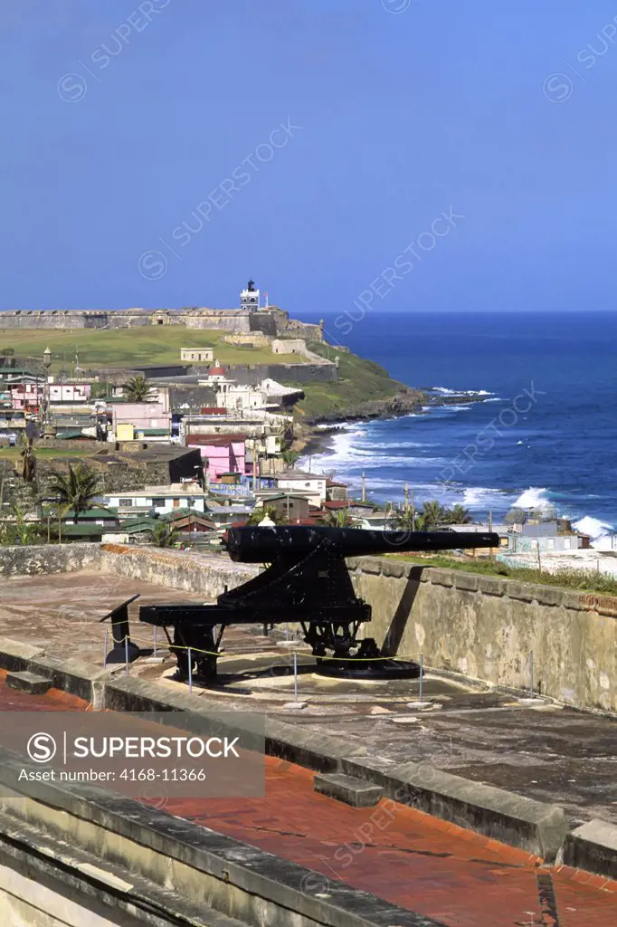 Puerto Rico, Old San Juan, San Cristobal Fortress, View Of El Morro Fortress