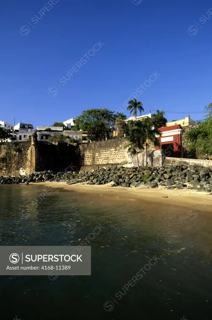 Puerto Rico, San Juan, View Of City Wall With San Juan Gate