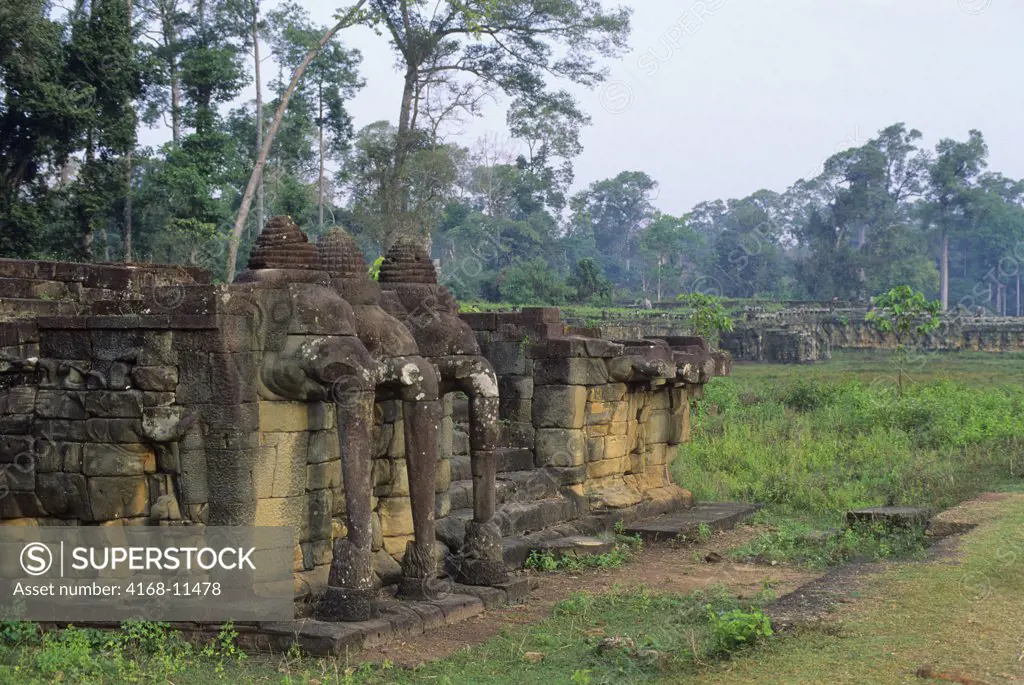 Cambodia, Angkor, Angkor Thom, Terrace Of Elephants