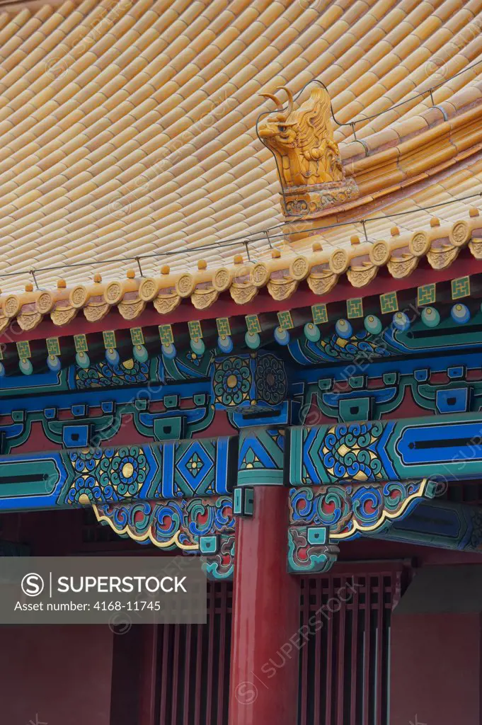 China, Beijing, Forbidden City, Detail Of Architecture, Roof