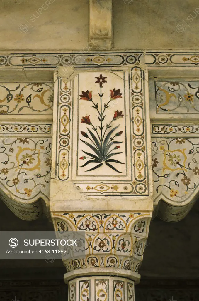 India, Agra, Fort, Detail, Inlay Work