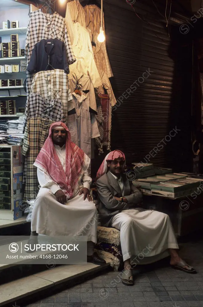 Saudi Arabia, Riyadh, Souk (Bazaar) In Evening, Local Men