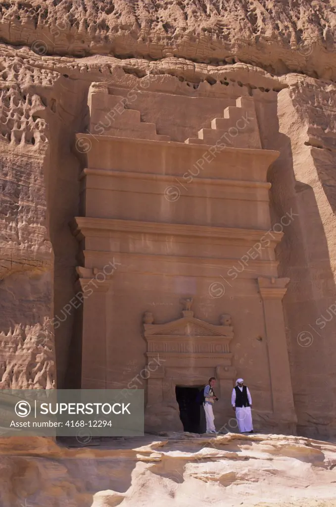 Saudi Arabia, Madain Saleh, Nabataeans Tombs (100 B.C. To 76 A.D.), Tourists