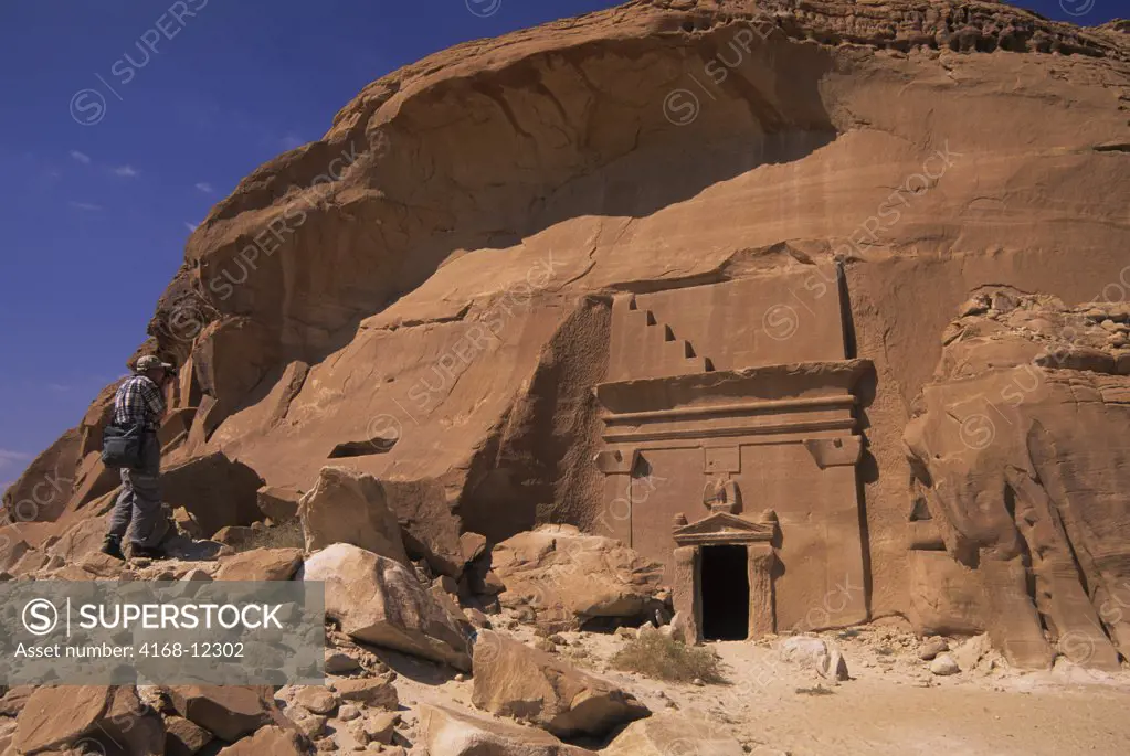 Saudi Arabia, Madain Saleh, Nabataeans Tombs (100 B.C. To 76 A.D.), Tourist