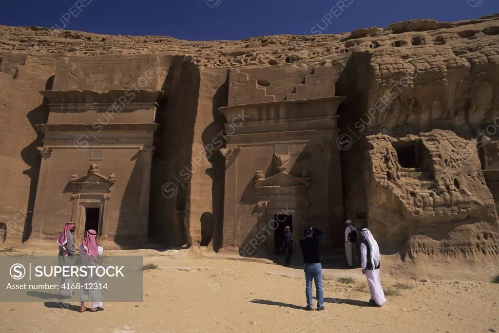 Saudi Arabia, Madain Saleh, Nabataeans Tombs (100 B.C. To 76 A.D.), Tourists